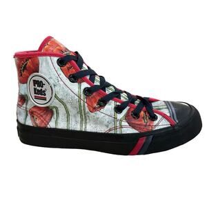 Hi Pro Keds Custom Shoes women's 8.5  men's‎ size 6.5 floral orange tulips